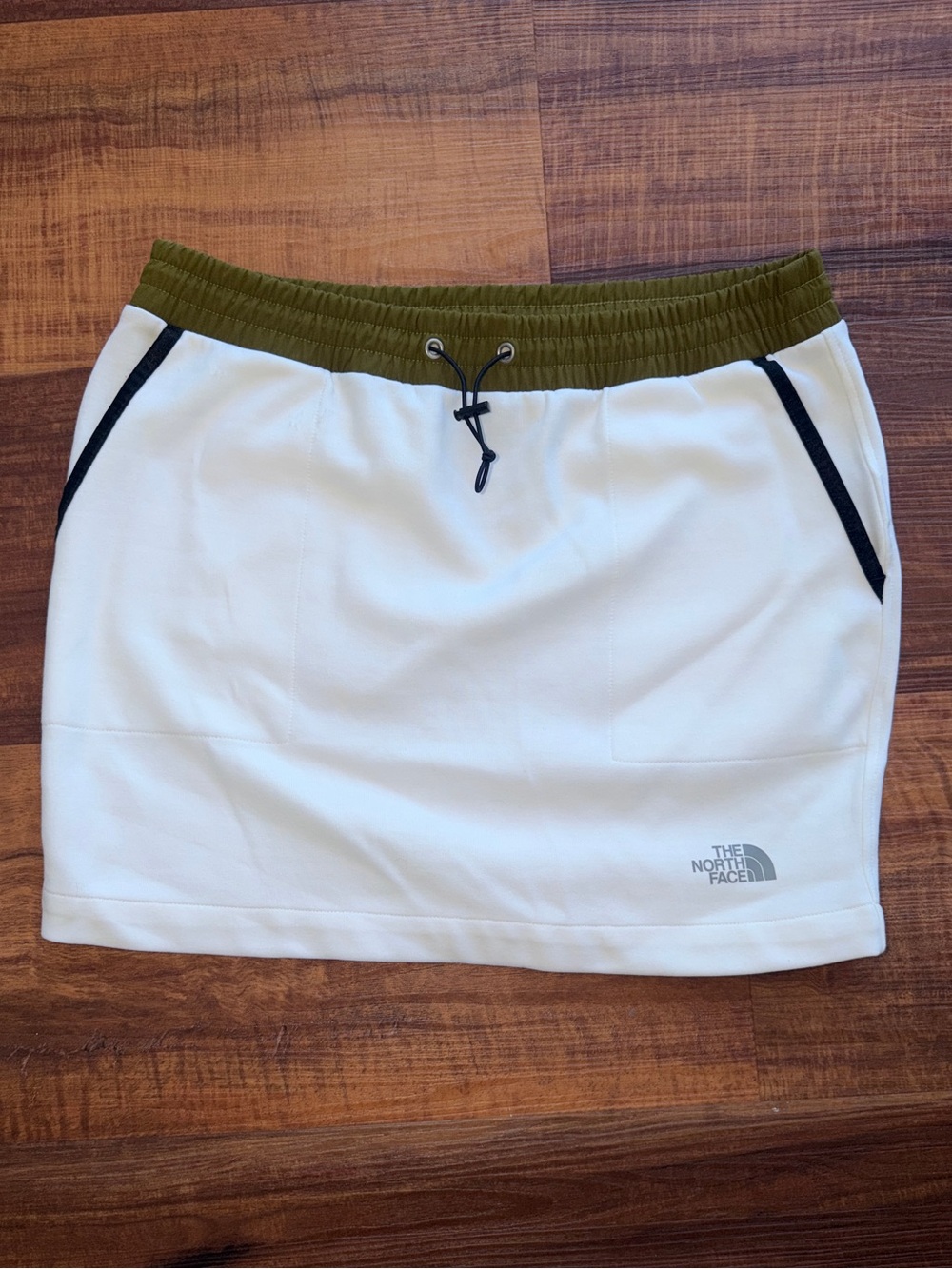 The North Face White Skirt with Olive Waistband and Black Trim